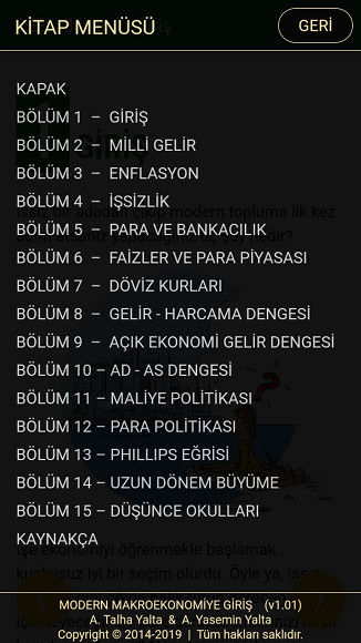 Modern Makroekonomiye Giriş iktisat kitabı içindekiler