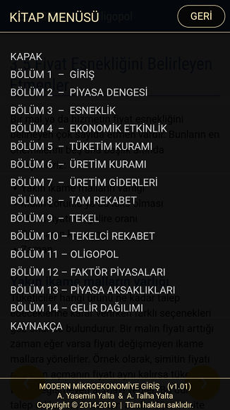 Modern Mikroekonomiye Giriş iktisat kitabı içindekiler